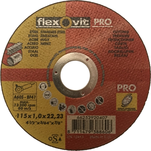 FLEXOVIT 115x1,0x22,2 mm Pro vágókorong